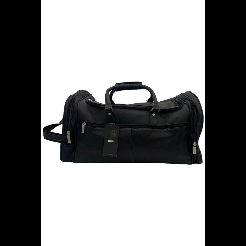 Le Donne Men's Leather Bedford Travel Duffel Black